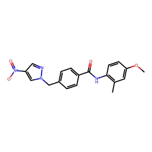 N-(4-methoxy-2-methylphenyl)-4-[(4-nitropyrazol-1-yl)methyl]benzamide structure