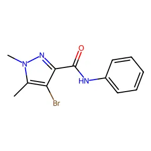 4-bromo-1,5-dimethyl-N-phenyl-1H-pyrazole-3-carboxamide structure