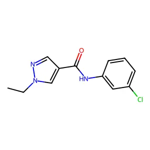 N-(3-chlorophenyl)-1-ethylpyrazole-4-carboxamide structure
