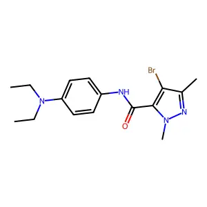 4-bromo-N-[4-(diethylamino)phenyl]-1,3-dimethyl-1H-pyrazole-5-carboxamide structure