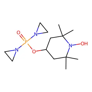 4-[Bis(aziridin-1-yl)phosphoryloxy]-1-hydroxy-2,2,6,6-tetramethylpiperidine structure
