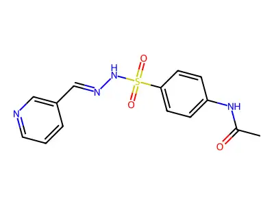 N-[4-[(pyridin-3-ylmethylideneamino)sulfamoyl]phenyl]acetamide structure