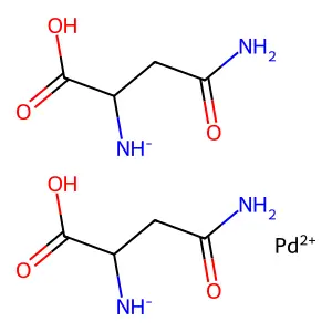 Bis((3-amino-1-carboxy-3-oxopropyl)azanide);palladium(2+) structure
