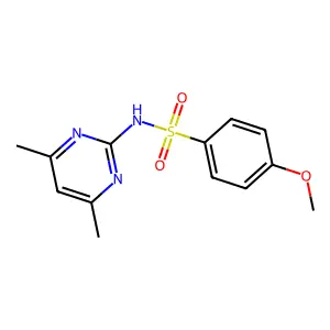N-(4,6-dimethylpyrimidin-2-yl)-4-methoxybenzenesulfonamide structure