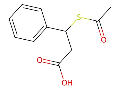 beta-(Acetylthio)benzenepropanoic acid structure