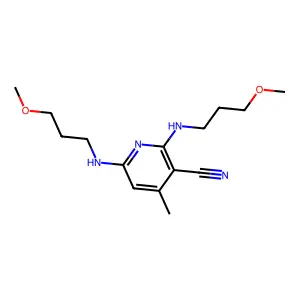 2,6-Bis((3-methoxypropyl)amino)-4-methylnicotinonitrile structure