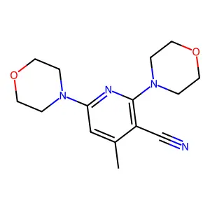 4-Methyl-2,6-dimorpholin-4-ylpyridine-3-carbonitrile structure