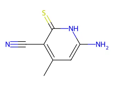 6-amino-2-mercapto-4-methylnicotinonitrile structure