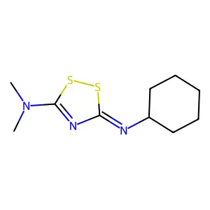 1H-1,2,4-Dithiazol-5-amine, 3-(cyclohexylimino)-N,N-dimethyl- structure