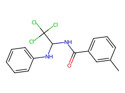 N-(1-anilino-2,2,2-trichloroethyl)-3-methylbenzamide structure