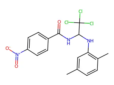 4-nitro-N-[2,2,2-trichloro-1-(2,5-dimethylanilino)ethyl]benzamide structure
