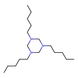 Hexahydro-1,3,5-tripentyl-1,3,5-triazine structure