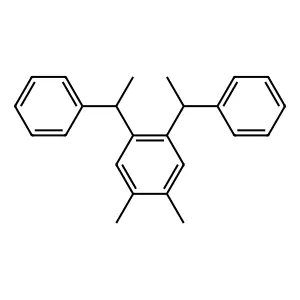 Benzene, 1,2-dimethyl-4,5-bis(1-phenylethyl)- structure