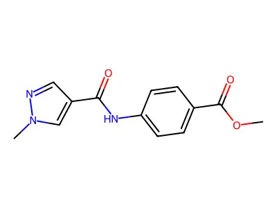methyl 4-{[(1-methyl-1H-pyrazol-4-yl)carbonyl]amino}benzoate structure