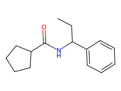 N-(1-phenylpropyl)cyclopentanecarboxamide structure