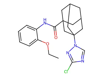 3-(3-chloro-1,2,4-triazol-1-yl)-N-(2-ethoxyphenyl)adamantane-1-carboxamide structure