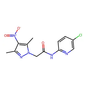 N-(5-chloropyridin-2-yl)-2-(3,5-dimethyl-4-nitropyrazol-1-yl)acetamide structure