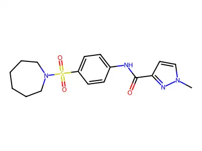 N-[4-(azepan-1-ylsulfonyl)phenyl]-1-methylpyrazole-3-carboxamide structure