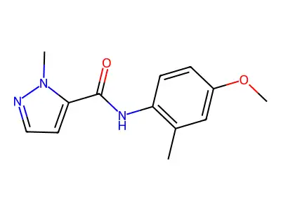 N-(4-methoxy-2-methylphenyl)-1-methyl-1H-pyrazole-5-carboxamide structure