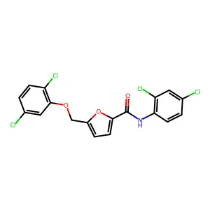 5-[(2,5-dichlorophenoxy)methyl]-N-(2,4-dichlorophenyl)-2-furamide structure
