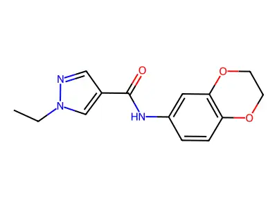 N-(2,3-dihydro-1,4-benzodioxin-6-yl)-1-ethyl-1H-pyrazole-4-carboxamide structure