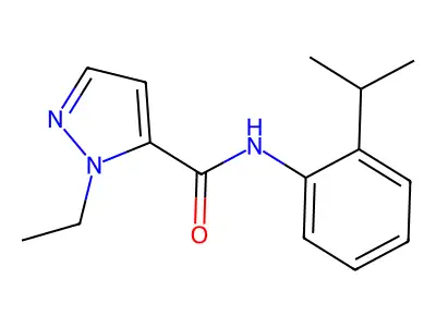 2-ethyl-N-(2-propan-2-ylphenyl)pyrazole-3-carboxamide structure