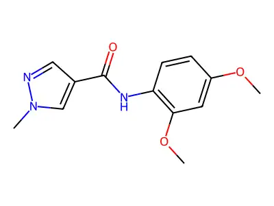 N-(2,4-dimethoxyphenyl)-1-methylpyrazole-4-carboxamide structure