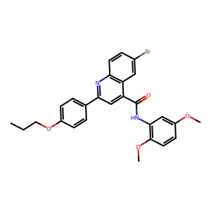 6-bromo-N-(2,5-dimethoxyphenyl)-2-(4-propoxyphenyl)quinoline-4-carboxamide structure