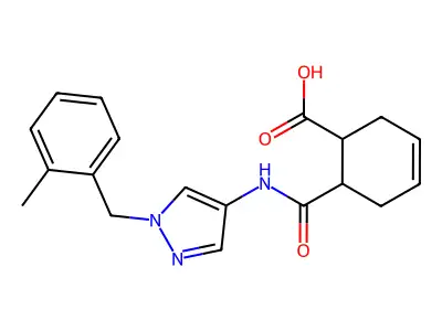 6-[[1-[(2-methylphenyl)methyl]pyrazol-4-yl]carbamoyl]cyclohex-3-ene-1-carboxylic Acid structure