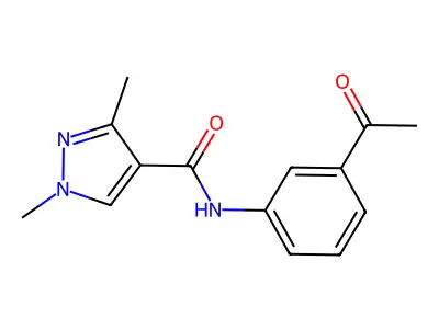 N-(3-acetylphenyl)-1,3-dimethyl-1H-pyrazole-4-carboxamide structure