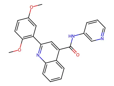 2-(2,5-dimethoxyphenyl)-N-pyridin-3-ylquinoline-4-carboxamide structure