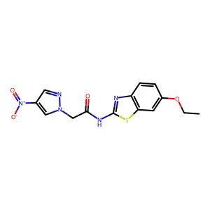 N-(6-ethoxy-1,3-benzothiazol-2-yl)-2-{4-nitro-1H-pyrazol-1-yl}acetamide structure