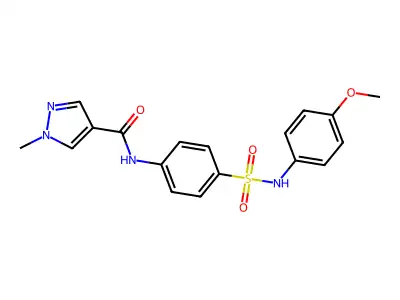 N-[4-[(4-methoxyphenyl)sulfamoyl]phenyl]-1-methylpyrazole-4-carboxamide structure