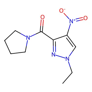 1-ethyl-4-nitro-3-(1-pyrrolidinylcarbonyl)-1H-pyrazole structure
