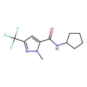 N-cyclopentyl-1-methyl-3-(trifluoromethyl)-1H-pyrazole-5-carboxamide structure