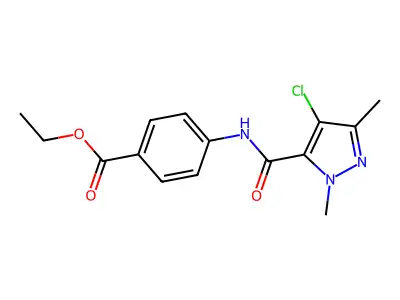 ethyl 4-{[(4-chloro-1,3-dimethyl-1H-pyrazol-5-yl)carbonyl]amino}benzoate structure