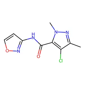 1H-Pyrazole-5-carboxamide, 4-chloro-N-3-isoxazolyl-1,3-dimethyl- structure