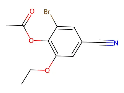 2-Bromo-4-cyano-6-ethoxyphenyl acetate structure