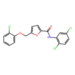 5-[(2-chlorophenoxy)methyl]-N-(2,5-dichlorophenyl)furan-2-carboxamide structure