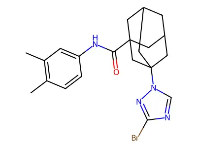 3-(3-bromo-1,2,4-triazol-1-yl)-N-(3,4-dimethylphenyl)adamantane-1-carboxamide structure