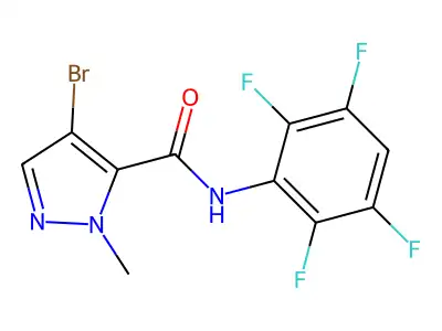 4-bromo-1-methyl-N-(2,3,5,6-tetrafluorophenyl)-1H-pyrazole-5-carboxamide structure