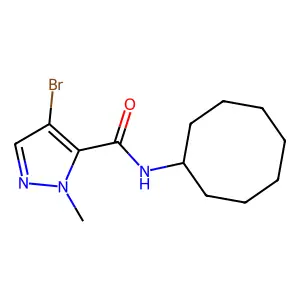 4-bromo-N-cyclooctyl-1-methyl-1H-pyrazole-5-carboxamide structure