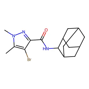 N-(2-adamantyl)-4-bromo-1,5-dimethylpyrazole-3-carboxamide structure