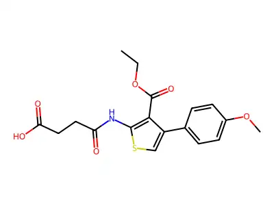 3-thiophenecarboxylic acid, 2-[(3-carboxy-1-oxopropyl)amino]-4-(4-methoxyphenyl)-, 3-ethyl ester structure