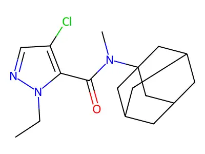 N-(1-adamantyl)-4-chloro-2-ethyl-N-methylpyrazole-3-carboxamide structure