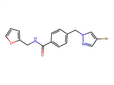 4-[(4-bromopyrazol-1-yl)methyl]-N-(furan-2-ylmethyl)benzamide structure