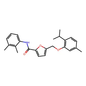 N-(2,3-dimethylphenyl)-5-[(2-isopropyl-5-methylphenoxy)methyl]-2-furamide structure