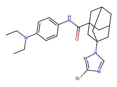 3-(3-bromo-1,2,4-triazol-1-yl)-N-[4-(diethylamino)phenyl]adamantane-1-carboxamide structure