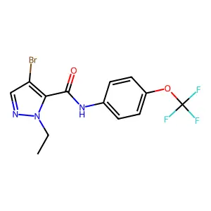 4-bromo-1-ethyl-N-[4-(trifluoromethoxy)phenyl]-1H-pyrazole-5-carboxamide structure