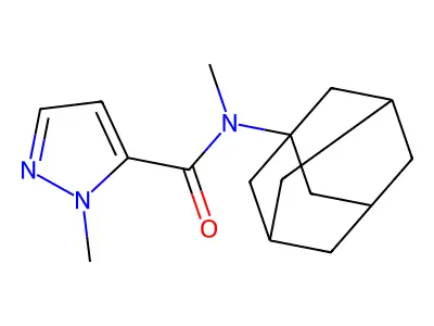 N-(1-adamantyl)-N,2-dimethylpyrazole-3-carboxamide structure